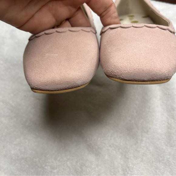 Boden Flats Size 6 Pink Suede Olive Ballerina Scalloped Square Toe A0935 - Picture 3 of 7